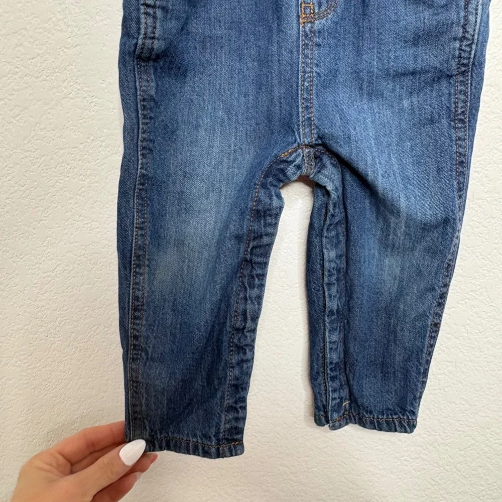 OshKosh Bgosh Kids 18M Blue Denim Flannel Lined Buffalo Plaid Vestbak Overalls